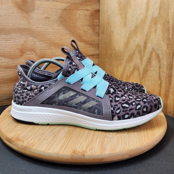 Adidas Womens Edge Lux Gray Leopard Print Running Shoes Size 11 - Picture 1 of 9